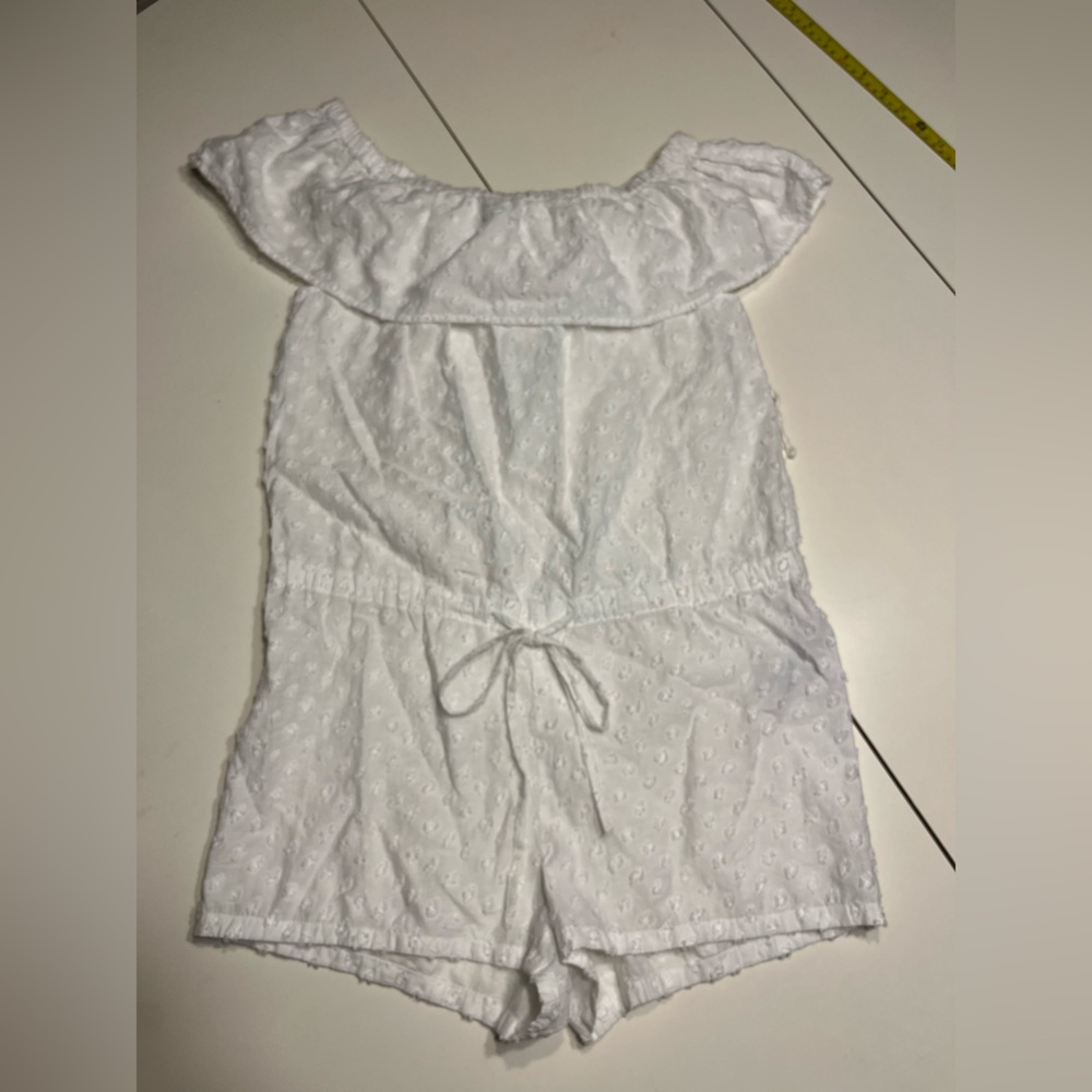 Madewell XXS white romper drawstring waist